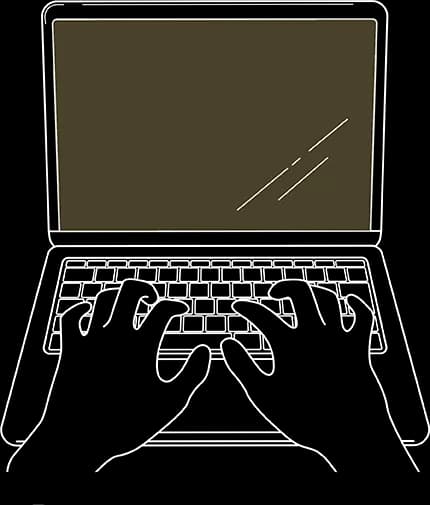 パソコンを使用しているイラスト