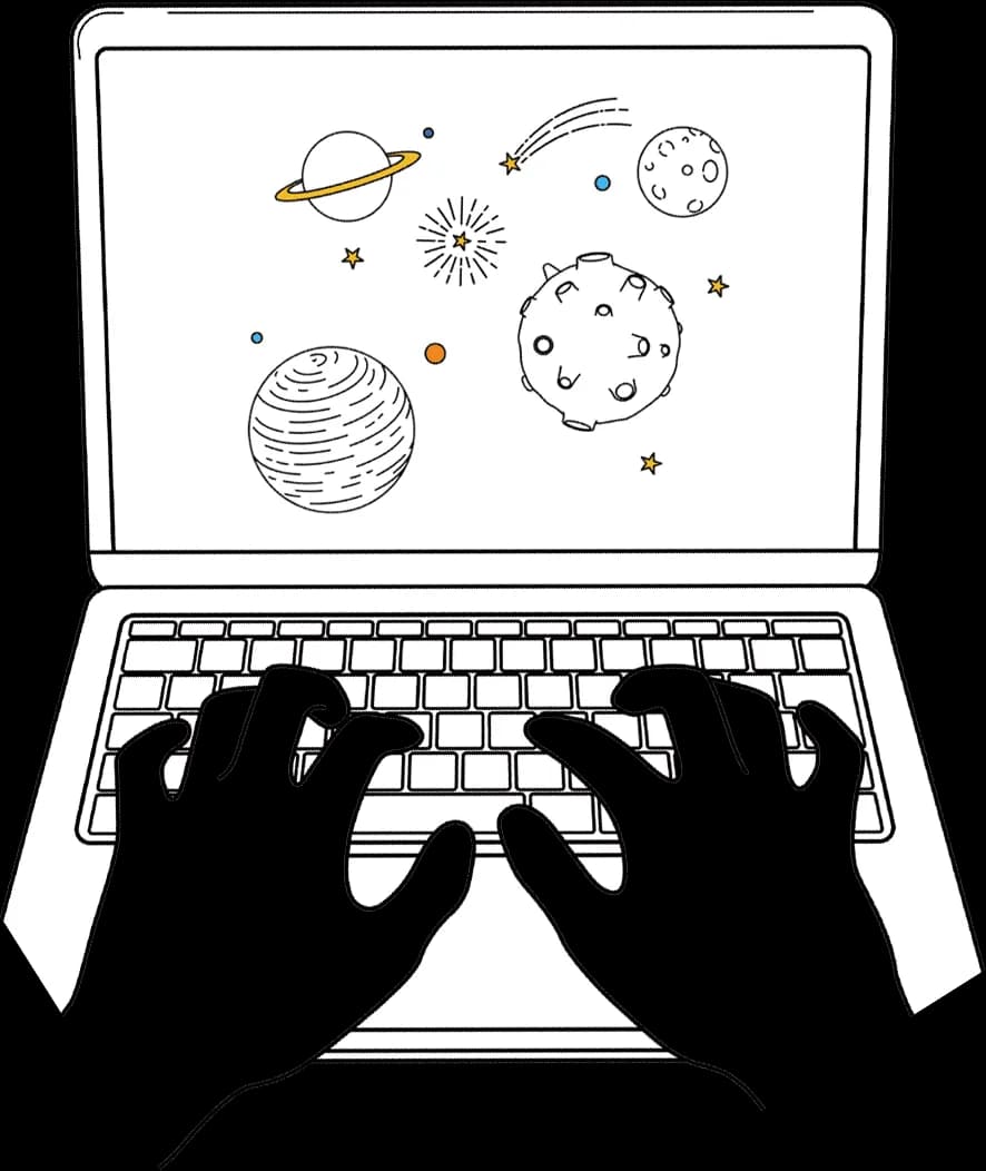 パソコンを開いたイラスト