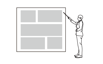 プレゼンしている男性のイラスト
